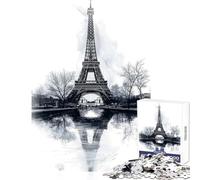 Jigsaw Puzzles for Adults 1000 Pieces Eiffel Tower Watercolor Educational Toy Birthday Gift Practical Game Challenging To Complete Size 38x26cm