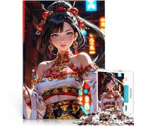 Jigsaw Puzzles for Adults 1000 Pieces Elegant Warrior in Traditional Eastern Attire Spielspielzeug Wichtelgeschenke52x38cm