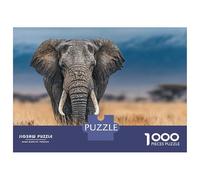 Jigsaw Puzzles for Adults 1000 Pieces Elephant Portrait in African Savannah Jigsaw for Adults DIY Toys Analysis And Logic Fun at Home Activities, 38x26cm/1000pcs