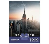 Jigsaw Puzzles for Adults 1000 Pieces Empire State Building at Golden Hour NYC Sunset Puzzles for Adults Relaxing Games Presents for Women Challenging Game Gifts 38x26cm/1000pcs