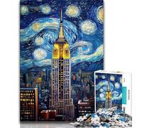 Jigsaw Puzzles for Adults 1000 Pieces Empire State Building Night Adult Jigsaw,is Ideal As Gifts for The Whole Family Suitable for And 14 (size 75x50cm)