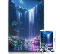 Jigsaw Puzzles for Adults 1000 Pieces Enchanted Glowing Space Waterfall Analysis And Logic DIY Toys for And 14 Years And over (size 50x75cm)