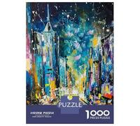 Jigsaw Puzzles for Adults 1000 Pieces Evening on Fifth Avenue Jigsaw Puzzle Relaxing Games Precision Cutting Unique Birthday And Xmas Gifts 52x38cm/1000pcs