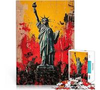 Jigsaw Puzzles for Adults 1000 Pieces Expressionist Statue of Liberty 鈥8Bold Contemporary Art Reinterpretation Quizspiel für Heimdekoration50x70cm