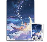 Jigsaw Puzzles for Adults 1000 Pieces Fairy on The Moon Stars Impossible Game Precision Cutting Secret Santa Gifts Size 38x26cm