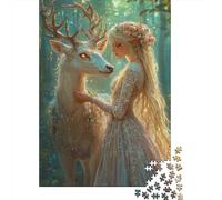 Jigsaw Puzzles for Adults 1000 Pieces Fairy Princess Jigsaw Puzzle Fae Creatures Wood Puzzle Family Decoration Multi Colour Fantasy & Mythology Therapeutic Fun 1000pcs (75x50cm)