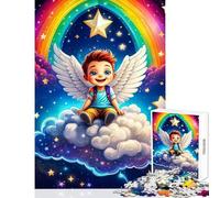 Jigsaw Puzzles for Adults 1000 Pieces Fairy Rainbow Boy Educational Game Tough Challenge Toy Wall Decor Improving Love between Couples (26X38cm)