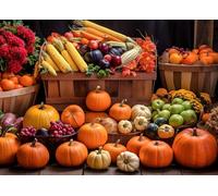 Jigsaw Puzzles for Adults 1000 Pieces, Fall Harvest Letter on Back Interlock Perfectly No Dust, Home Decors Family Challenge Toys for Men Women Elders Seniors (27.5"x19.6"), 1:1 Poster