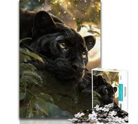 Jigsaw Puzzles for Adults 1000 Pieces Fantasy Black Panther Puzzles for Teenagers,Staycation Kill Time with Fully Interlocking Randomly Shaped Pieces 38x26cm