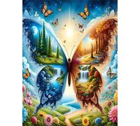 Jigsaw Puzzles for Adults 1000 Pieces,Fantasy Butterfly Landscape jigsaw puzzle 75x50 cm Challenging DIY Puzzle for Home Decoration,Family puzzles Perfect for Game