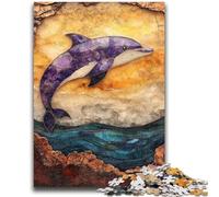 Jigsaw Puzzles for Adults 1000 Pieces Fantasy Dolphin Teenager Puzzles,Game Toys Every Piece Is Unique - Challenging Family Fun Game (38x26cm)