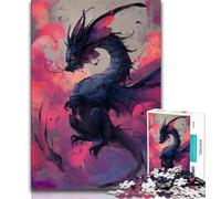 Jigsaw Puzzles for Adults 1000 Pieces Fantasy Flying Dragon,Decompressing Intellectual Educational Toy Birthday Present,Gifts (38x26cm)