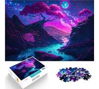 Jigsaw Puzzles for Adults 1000 Pieces Fantasy Landscape neon Hands-on-Spiel Einzigartige Geburtstags- und Geschenkideen75x50cm