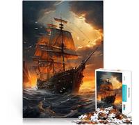 Jigsaw Puzzles for Adults 1000 Pieces Fantasy Pirate Ship pädagogische Herausforderung für Heimdekoration52x38cm