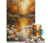Jigsaw Puzzles for Adults 1000 Pieces Fantasy White Swan Adult Jigsaw,is Ideal As Gifts for The Whole Family Suitable for And 14 (size 38x26cm)
