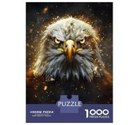 Jigsaw Puzzles for Adults 1000 Pieces Fierce Glowing Eagle Puzzles for Adults Family Games Difficult Hard Challenging To Complete 52x38cm/1000pcs