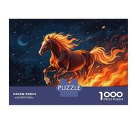 Jigsaw Puzzles for Adults 1000 Pieces Fiery Horse Galloping at Night Jigsaw for Adults Family Game Staycation Kill Time Great Gift for Gaming 52x38cm/1000pcs