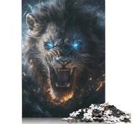 Jigsaw Puzzles for Adults 1000 Pieces Fiery Lion Roar Puzzle for Adults Paperboard Puzzles Fun Puzzles Games 38x26cm/1000pcs