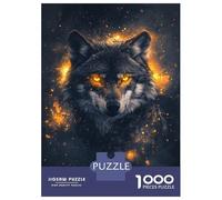 Jigsaw Puzzles for Adults 1000 Pieces Fiery Wolf Gaze Puzzles for Adults Relaxing Games Birthday Present Challenging To Complete 38x26cm/1000pcs