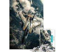 Jigsaw Puzzles for Adults 1000 Pieces Fighter Jet in Flight Help The Brain Exercise Tough Challenge Educational Game for Age 14+ Game (38x52cm)