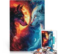 Jigsaw Puzzles for Adults 1000 Pieces Fire And Ice Wolf Family Entertainment Toys 50x75cm unique challenge game for ages 14+