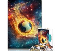 Jigsaw Puzzles for Adults 1000 Pieces Flame Football Teenager Jigsaw,Interesting Stress Reduction Parent-child Interaction 26x38cm