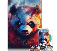 Jigsaw Puzzles for Adults 1000 Pieces Flame Panda,Educational Games Home Decoration Birthday Present,Gifts,Wall Art (38x26cm)
