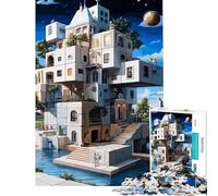 Jigsaw Puzzles for Adults 1000 Pieces Floating Cube House Help The Brain Exercise Tough Challenge Educational Game for Age 14+ Game (38x52cm)