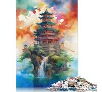 Jigsaw Puzzles for Adults 1000 Pieces Floating Island Puzzles for Adults Creative Wooden Jigsaw Puzzles Challenging Game 1000pcs (75x50cm)