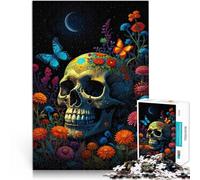 jigsaw puzzles for adults 1000 pieces Floral Skull Night Made of wood for and from 14 years and over fun games for families Difficult Hard Gifts for Women Men 。size:50x75cm/19.68x29.52inch