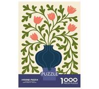 Jigsaw Puzzles for Adults 1000 Pieces Floral Vase Illustration Jigsaw for Adults Family Game Staycation Kill Time Great Gift for Gaming 38x26cm/1000pcs
