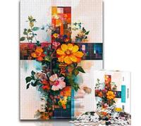 Jigsaw Puzzles for Adults 1000 Pieces Flower Cross,Help The Brain Exercise Addictive Toys to Cultivate Patience Perfect Decoration 38x26cm