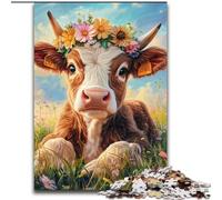 Jigsaw Puzzles for Adults 1000 Pieces Flower Yak Stress Reliever Difficult Challenge Suitable for Desktop Decoration 50x75cm