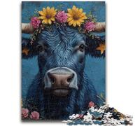 Jigsaw Puzzles for Adults 1000 Pieces Flowers And Bison 1000 Pieces for Adults,Quiz Game for Is Ideal As A Gift for The Whole Family (38x26cm)