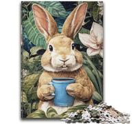 Jigsaw Puzzles for Adults 1000 Pieces Flowers And Rabbits Educational Stress Relief Toy Gifts for Friends And Family 26x38cm