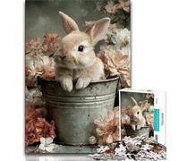 Jigsaw Puzzles for Adults 1000 Pieces Flowers Bunny Baby 1000 Pieces for Adults,Quiz Game for Is Ideal As A Gift for The Whole Family 75x50cm