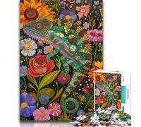 Jigsaw Puzzles for Adults 1000 Pieces Flowers Color Chameleon Adult Jigsaw,is Ideal As Gifts for The Whole Family Suitable for And 14 (size 38x26cm)