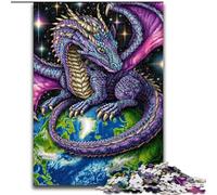 Jigsaw Puzzles for Adults 1000 Pieces Flying Dragon Standing on Earth Learning Educational Toys Fun at Home Activities, Birthday Present,Travel Gifts 50x75cm