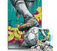 Jigsaw Puzzles for Adults 1000 Pieces Football Oil Painting Puzzles,Challenging Game Toys Wall Decoration Unique Birthday And Xmas Gifts 38x26cm