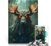 Jigsaw Puzzles for Adults 1000 Pieces Forest Spirit Moose Intellectual Game 26x38cm is ideal as gifts for the whole family for Age 14 Years Up