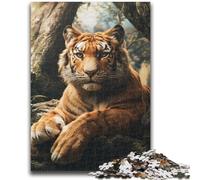 Jigsaw Puzzles for Adults 1000 Pieces Forest Tiger Help The Brain Exercise Addictive Toys to Cultivate Patience A Work of Art 38x26cm
