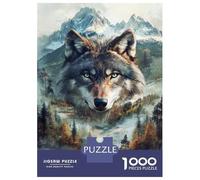 Jigsaw Puzzles for Adults 1000 Pieces Forest Wolf Majesty Puzzles for Adults Family Games Difficult Hard Challenging To Complete 52x38cm/1000pcs