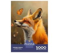 Jigsaw Puzzles for Adults 1000 Pieces Fox And Butterfly Adult Jigsaw Hands-on Game Pattern Assembly Challenging To Complete 38x26cm/1000pcs
