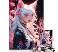 Jigsaw Puzzles for Adults 1000 Pieces Fox Eared Goddess Impossible Game Learning Educational Anti-Stress Toys Improving Love between Couples (38x52cm)