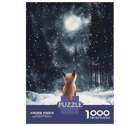 Jigsaw Puzzles for Adults 1000 Pieces Fox Under The Moonlight Jigsaws for Adults Hands-on Game Wall Art Gifts for Friends And Family 38x26cm/1000pcs