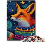Jigsaw Puzzles for Adults 1000 Pieces Fox Wearing A Scarf Brain Intelligence Challenge Addictive Toys Birthday Present, Gifts, Wall Art 26x38cm