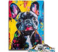 Jigsaw Puzzles for Adults 1000 Pieces French Bulldog Oil Painting Adult Puzzles,Challenging Game Gifts for Is Ideal As A Gift for The Whole Family (26x38cm)