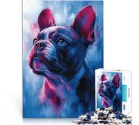 Jigsaw Puzzles for Adults 1000 Pieces French Bulldog Portrait Hands-on-Spiel Verbessern Sie das Gedächtnis52x38cm