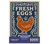 Jigsaw Puzzles for Adults 1000 Pieces Fresh Eggs Daily Vintage Sign Puzzles for Adults Relaxing Games Birthday Present Challenging To Complete 52x38cm/1000pcs