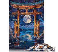 Jigsaw Puzzles for Adults 1000 Pieces Full Moon Torii Abstract Jigsaw Puzzle Adult Creative Puzzles Brain Teaser Puzzles For Adults And Teenagers Gifts 1000pcs (75x50cm)